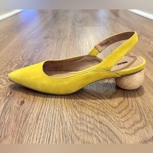 Marino Women's Yellow Suede Leather Slingback Shoes size 7